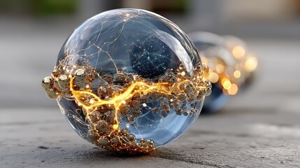 Poster - science concept with sphere model,photo stocks