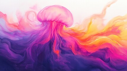Poster - Vibrant abstract painting filled with bold colors and dynamic brushstrokes capturing artistic expression