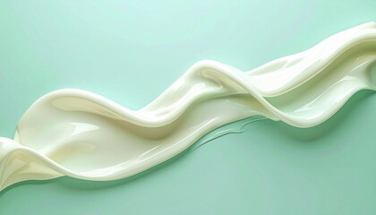 Poster - Flowing creamy texture minimalist studio close-up photography serene environment top-down view abstract concept