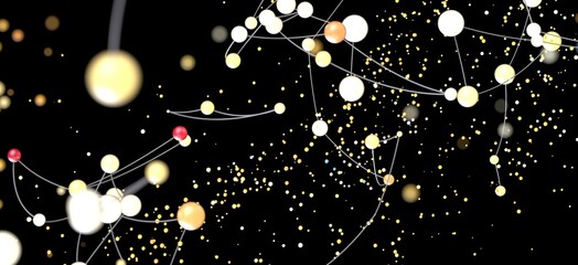 Aufkleber - Abstract background with glowing dots connected by lines.  Perfect for technology, network, or connection concepts.