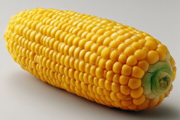Aufkleber - Bright yellow corn on the cob showcasing its smooth texture and natural pattern against a light background