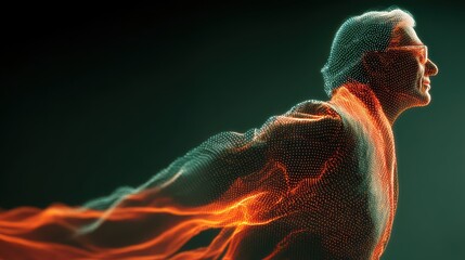 Aufkleber - technology style whit net glowing wave,glowing line glow wave,glow line , confident mature docto.stock image