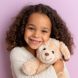 little girl with teddy bear