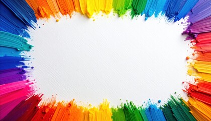 Poster - Creative color splash art studio digital artwork vibrant environment top view artistic expression