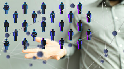 Fototapete - Abstract network of physical devices on the Internet using a network connection with statistics numbers 3d illustration