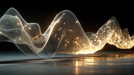 Poster - technology style whit net glowing wave,glowing line glow wave,glow line , protect your savings and investment,stock photo