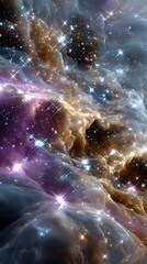 Poster - Ethereal nebula with shimmering stars creating a captivating cosmic scene in space