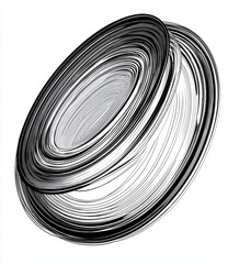 Aufkleber - Abstract design featuring concentric circles, layered and overlapping, creating a dynamic, swirling effect. Darker lines are on top of lighter lines.  3D rendering