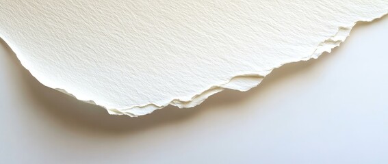 Poster - Close-up of off-white paper, textured surface, uneven edges