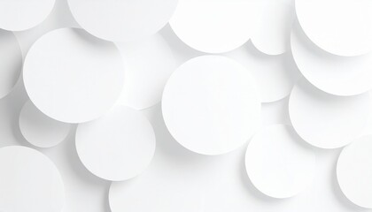 Aufkleber - Abstract white circles design for creative backgrounds digital art minimalist aesthetic modern style
