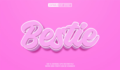 Poster - Editable 3d text style effect - Best Friends text effect Template