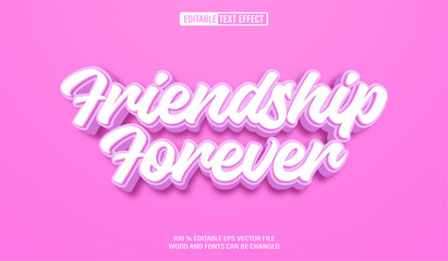 Poster - Editable 3d text style effect - Friendship text effect Template