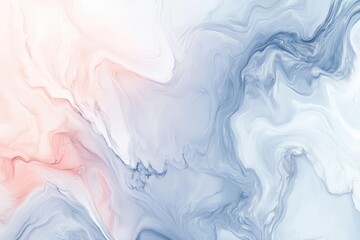 Poster - Abstract fluid art, soft pastel colors blend in flowing patterns.  Delicate gradients of light blue, grey, and peach merge into a serene, ethereal design