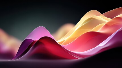Poster - wavy shape with soft gradient smooth colorful background generative ai