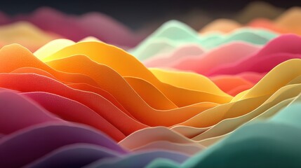 Poster - wavy shape with soft gradient smooth colorful background generative ai,stock photo