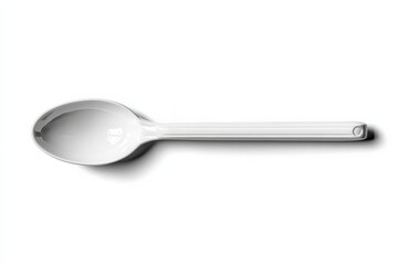 Leinwandbilder - Simple white ceramic spoon resting on a flat surface with soft shadows in the background