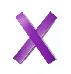 Poster - Purple X-shaped ribbons crossed against white background