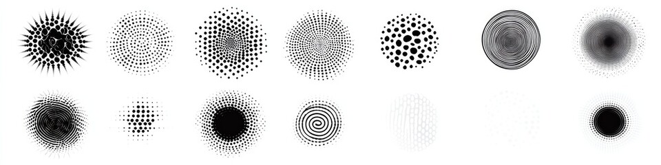 Poster - Collection of circular graphic effects