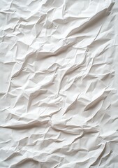 Poster - Close-up of crumpled, white fabric.  Detailed texture of folds and creases