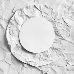 Poster - Blank circle on crumpled white paper