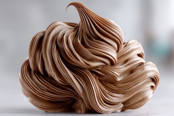 Poster - Chocolate mousse swirled delicately on a smooth surface in a sunny kitchen