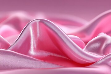 Leinwandbilder - Elegant light pink satin fabric with gentle waves creating a soft, luxurious texture in a warm setting