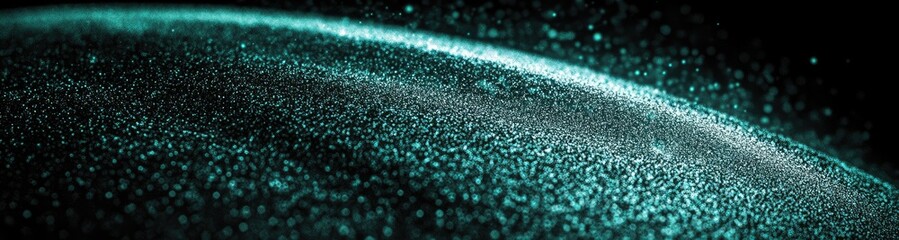 Poster - Abstract teal space, swirling particles