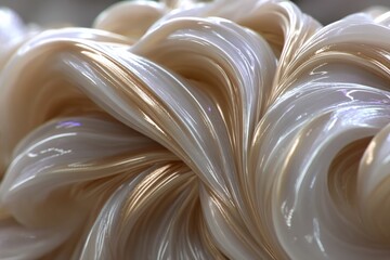 Fototapete - Swirling patterns of creamy substance showcase intricate details and textures in a crafting process