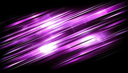 Fototapete - Dynamic purple streaks and glowing lines on a dark background.  Glowing shapes and sharp diagonal lines create a futuristic or high-tech abstract design