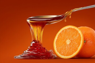 Poster - Citrus and honey blend creates an appetizing appearance with vibrant colors and textures in a culinary display