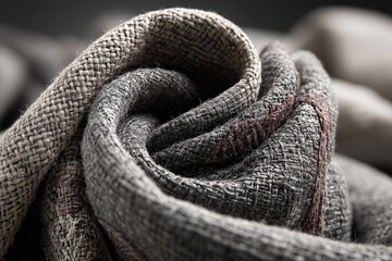 Aufkleber - Textured fabric close-up showcasing intricate weaving patterns and color variations in textile design for crafts and interiors