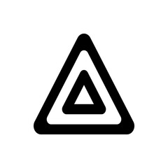 Poster - Three nested triangles in black outline isolated on a white background creating a geometric design shape