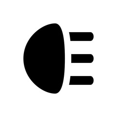 Poster - Illustration of a car headlight symbol with three horizontal lines indicating light emission on white background