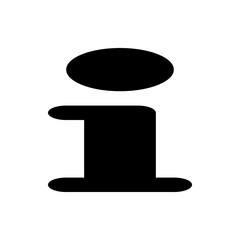 Poster - A simple black information icon featuring a lowercase i with a circle above it on a white background view
