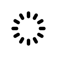 Poster - Circular arrangement of black rounded rectangles forming a loading indicator or progress symbol icon design