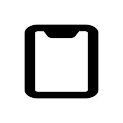 Poster - Illustration of a modern smartphone with a notch and rounded corners, in black outline on a white background