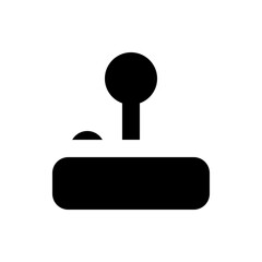 Poster - Illustration of a black joystick with a round handle and a button on a white background design art