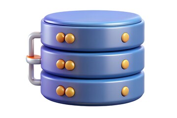 Fototapete - 3D Render of a Stylized Database Server Isolated on White for Data Storage Solutions                                                                  