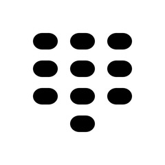 Poster - A simple illustration of a nine key keypad layout with rounded oblong shapes in a triangular pattern