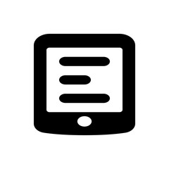 Poster - Black tablet device displaying three horizontal lines and a circle at the bottom center of the screen area