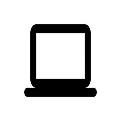 Poster - Illustration of a simple black laptop with a white screen and rounded edges in a minimalist style design