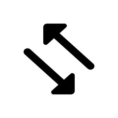 Poster - Two diagonal arrows pointing in opposite directions indicating movement or exchange with rounded edges design
