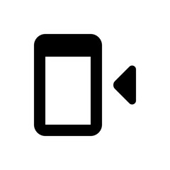 Poster - Illustration of a smartphone with a white screen and a black arrow pointing to the left side view