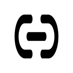 Poster - Illustration of a black link icon with two curved shapes and a horizontal bar connecting them together