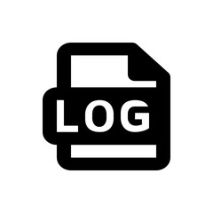 Poster - Illustration of a black file icon with rounded corners and the word log in white text displayed on it