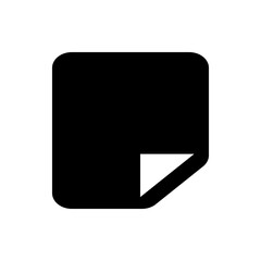 Poster - Black document icon with a folded corner representing a new page or file in a simple flat design style