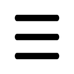 Poster - Three horizontal black bars with rounded ends evenly spaced on a white background menu hamburger icon
