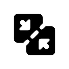Poster - Black squares with rounded corners containing white arrows pointing inwards and a white dash between them