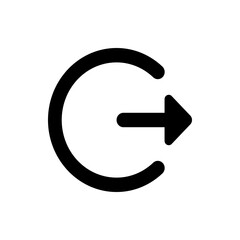 Aufkleber - black circular arrow pointing right indicating sign in or sign out on a white background icon design