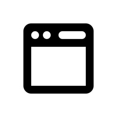 Poster - Illustration of a black square with rounded corners and two circles and a rectangle on top side
